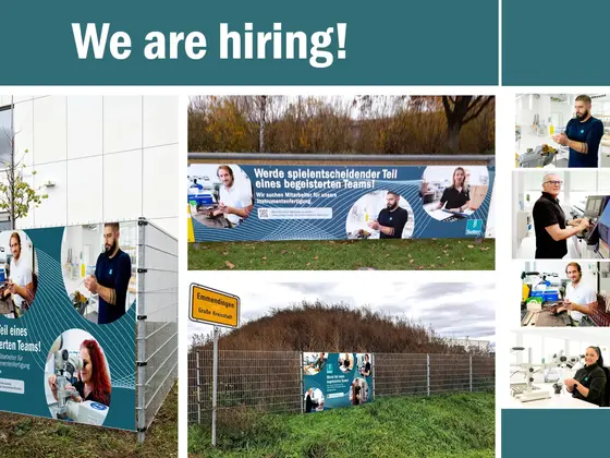 Sutter-Personalmarketing-Stellenanzeigen-Emmendingen.jpg Sutter Medizintechnik wirbt mit großflächigen Bannern und Plakaten für neue Mitarbeitende in Emmendingen – Teil eines engagierten Teams werden.