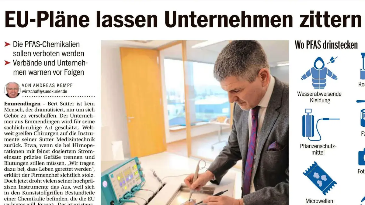 Zeitungsartikel über Sutter Medizintechnik