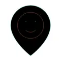 Stilisiertes Standort-Pin-Icon mit lächelndem Gesicht – symbolisiert die attraktive Lage und hohe Lebensqualität am Unternehmensstandort Emmendingen.