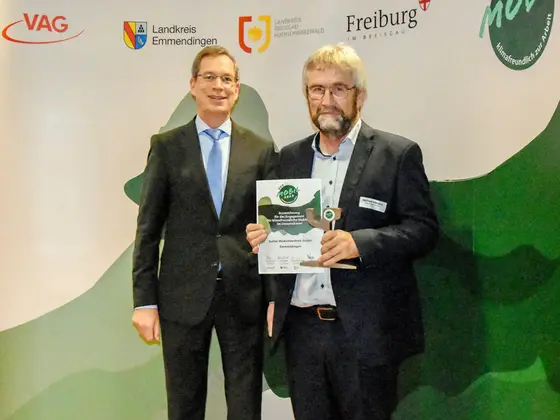 Sutter-MobilSiegel-2023-klimafreundliche-Mobilität.jpg Sutter Medizintechnik erhält das MobilSiegel 2023 für Engagement im Bereich klimafreundliche Mobilität am Unternehmensstandort Emmendingen.