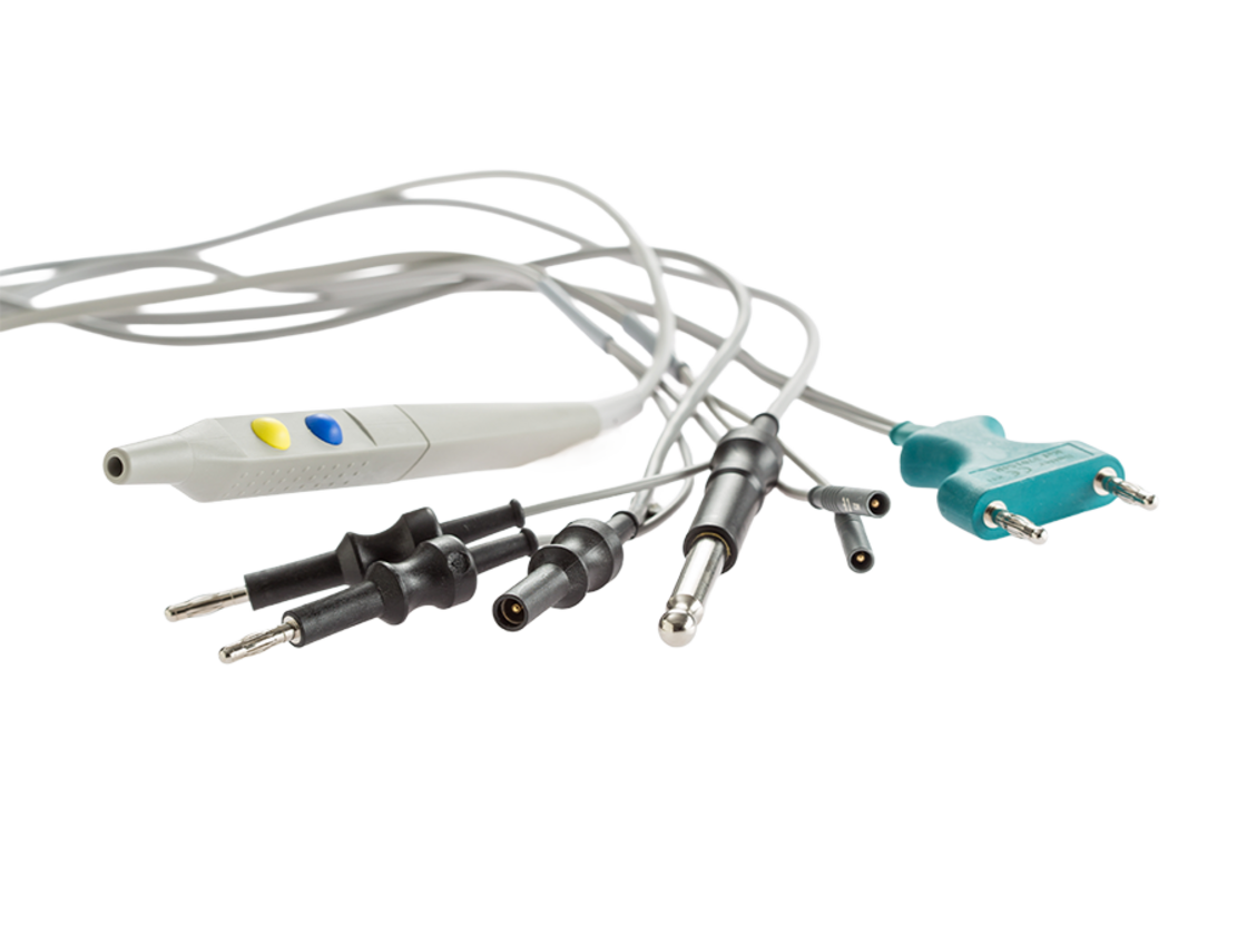 Unterschiedliche monopolare Handgriffe mit verschiedenen Anschlusskabeln und Adaptern